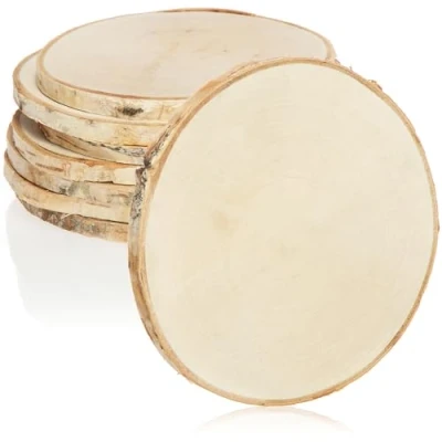 Imagen de com four® 8X Posavasos de Madera Natural para Vasos y Tazas Discos Manualidades Ø Aprox. 11 13cm