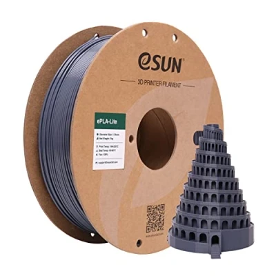 Imagen de eSUN Filamento PLA 1.75mm, Modificado Impresora 3D PLA, Precisión Dimensional +/ 0.03mm, 1KG Carrete (2.2 LBS) para de Impresión 3D, Gris