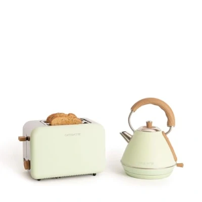 Imagen de CREATE/PACK TOAST RETRO + KETTLE M/Tostadora de pan verde con hervidor agua verde/Hervidor 1 L