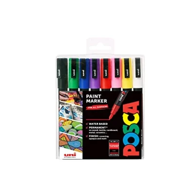 Imagen de Posca 153544842 Pack de 8 rotuladores pintura al agua, multicolor