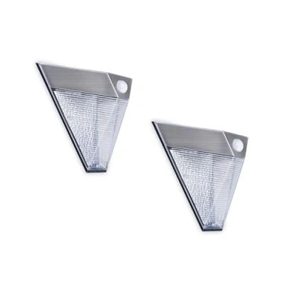 Imagen de Juego de 2 Solar LED para exteriores (con detector movimiento, acero inoxidable, Lámpara pared empotrable, IP43
