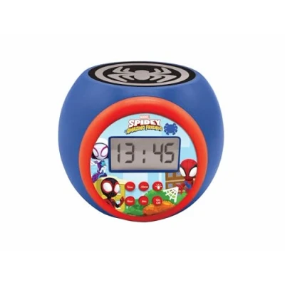 Imagen de Lexibook, Spidey &amp; His Amazing Friends, Reloj despertador proyector con función de repetición y alarma, Luz nocturna temporizador, pantalla LCD, funciona pilas, RL977SP1