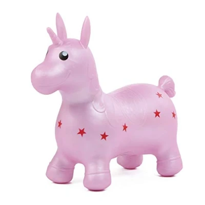 Imagen de Ludi 90008 Mi Unicornio Saltarín Juguete Inflable para Saltar Juego de Interior y Exterior Entrenamiento del Equilibrio Desarrollo Motor A partir los 10 Meses Edad