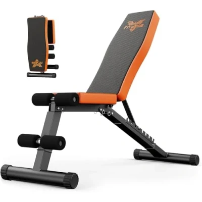 Imagen de Dskeuzeew Banco de musculación Plegable Pesas con 8 Posiciones Ajustables 300 KG/660LB declive Inclinado Prensa para Gimnasio en casa