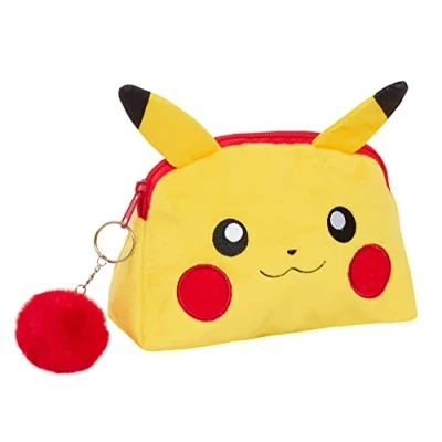 Imagen de neceser de Pokemon Pikachu felpa, maquillaje, cosméticos, estuche para lápices, Amarillo, Talla única, Bolsa maquillaje