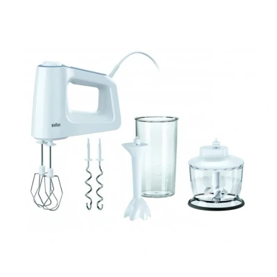 Imagen de Braun MultiMix3 HM3135WH Batidora de varillas, 500 W, 5 Velocidades, acero inoxidable, color blanco