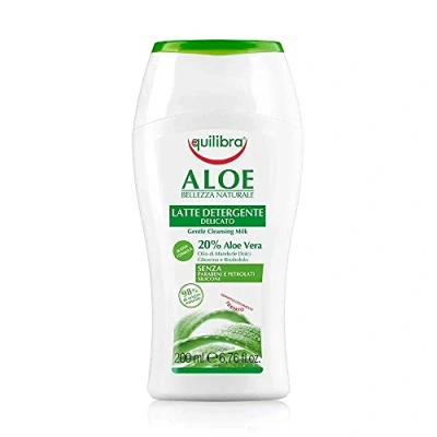 Imagen de Equilibra Cuidado Facial, Leche Limpiadora Delicada a Base de Aloe Vera, Adecuada para Pieles Sensibles, Desmaquillante Hidratante, Calma y la Piel, 200 ml
