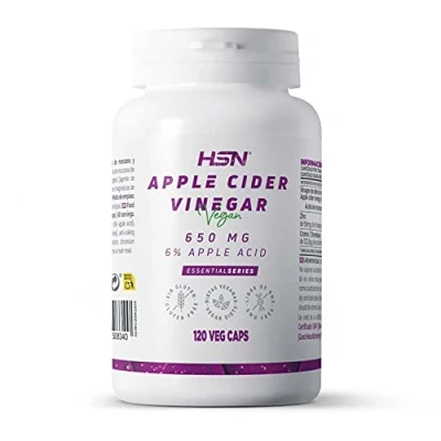 Imagen de Vinagre de Sidra Manzana HSN 120 Cápsulas Vegetales 1300 mg por Dosis Diaria Alta Concentración Con Zinc y Cromo Suplemento Dietético para 2 Meses No GMO, Vegano, Sin Gluten