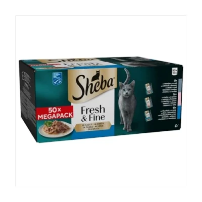 Imagen de SHEBA CATCARE Pouch Wet Fresh &amp; Fine (Fish) Chunks IN Gravy Adult 50G Multipack Standard