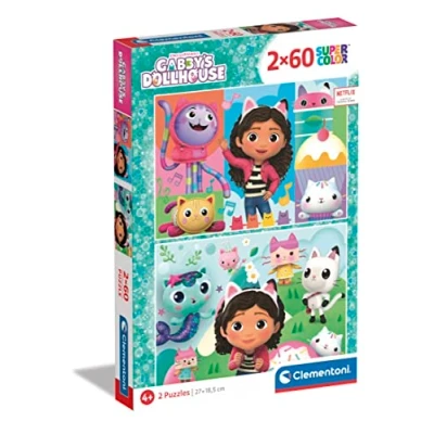 Imagen de Clementoni Infantil 2 Puzzles de 60 Piezas La Casa Muñecas Gabby Desde 4 años (24804)