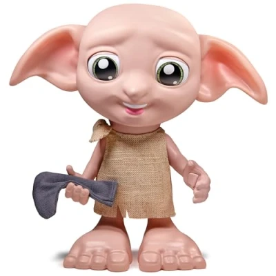 Imagen de Wizarding World, Harry Potter, Muñeco de elfo interactivo Magical Dobby 21,6 cm con calcetín y más 30 sonidos frases, Juguetes para niños niñas a partir 6 años
