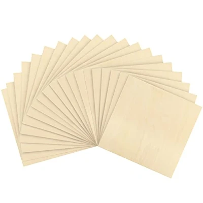 Imagen de BELLE TE Panel de madera contrachapada 3 mm abedul (lote 20 x 30 cm, tablero bruta para corte láser, pintura, modelado, grabado, cantorneado y pirograbado