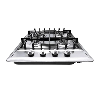 Imagen de cocina de gas, 4 fuegos estufa gas acero inoxidable, autosuficiente para natural y propano