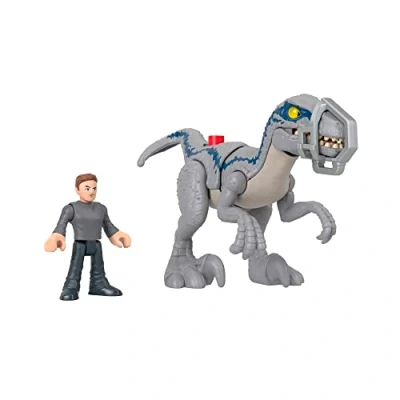 Imagen de Imaginext Fisher Price Jurassic World Fuga de Blue Dinosaurio Juguete con Figura Owen y arnés, +3 años (Mattel HKG15)