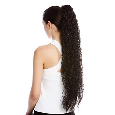 Imagen de WIG ME UP N857 V 3 extensión de pelo coleta más larga voluminosa rizada rizos crespos afro kinks color castaño oscuro 75 cm