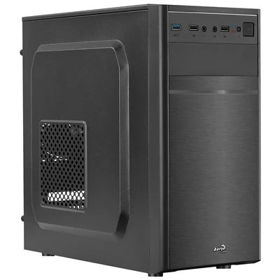 Imagen de Aerocool CS103, Caja de PC Micro ATX, aluminio pulido, Ventilador Trasero 80 mm, color Negro, Única