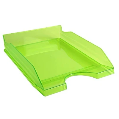 Imagen de Exacompta 12397D juego de 10 bandejas carpetas fundas ECOTRAY dimensiones 34,5x25,5x6,5 cm para documentos formato A4+ color verde manzana translúcido