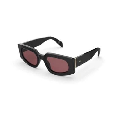 Imagen de Retrosuperfuture Unisex 77Q Tetra Fantome Gafas de sol Acetato Negro Rojo Redonda Normal