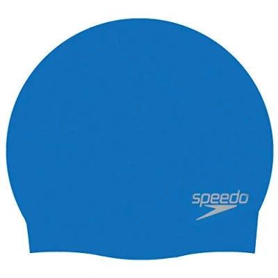 Imagen de Speedo Plain Moulded Silicone J Gorro de natación Junior Unisex, Azul/Azul, One Size