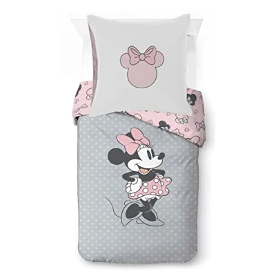 Imagen de Disney Minnie One of a Kids Juego de ropa cama infantil (100% algodón, 135 x 200 cm, funda nórdica y almohada 80 cm)