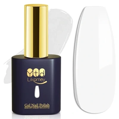 Imagen de YTD Likomey Esmalte Semipermanente de uñas en Gel UV LED,Otoño Invierno 15ml Blanco Esmaltes Diseño Salón casa Manicura artística,CS001