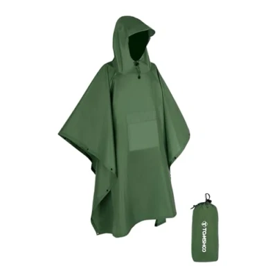 Imagen de TOMSHOO Poncho Lluvia Hombre Capa de Senderismo Bicicleta 3 en 1 Multifunción