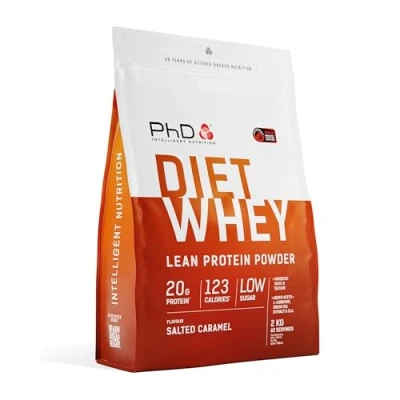 Imagen de PhD Nutrition Diet Whey Protein en polvo 2kg Caramelo salado, proteína baja calorías para complementar la dieta con 16g de por ración