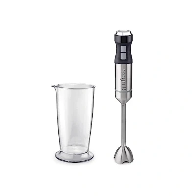 Imagen de Ufesa BP4750 Vario 1400 Titanium XL Batidora de Mano, W, 4 Cuchillas Titanio, Pie XL, 20 Velocidades + Turbo, Diseño Ergonómico y Anti Salpicaduras, Vaso Medidor Incl., Sin BPA
