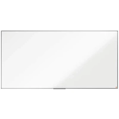 Imagen de Nobo Pizarra No Magnética de Melamina, 2400 x 1200 mm, Marco Aluminio, Fijado a la Pared con Montaje en las Esquinas, Bandeja para Rotuladores, Gama Essence, Blanco, 1915223