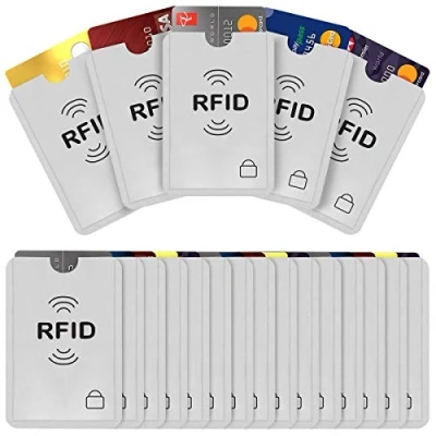 Imagen de BOOLAVARD 20 fundas de bloqueo RFID para tarjetas crédito y identificación