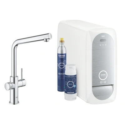 Imagen de Grohe Blue Home Starter Kit grifo de cocina con filtro agua, caño en L (31454001)