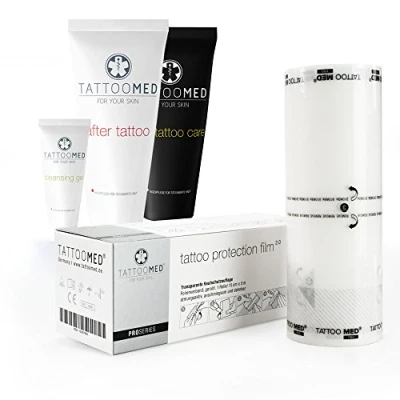 Imagen de TattooMed Tattoo After Care Pro Kit Set de Ahorro (Cleansing Gel 25ml, 100ml, Daily 100ml y Protection Film 2.0)