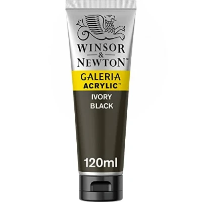 Imagen de Winsor &amp; Newton Pintura Acrílica , 120 ml, Negro (Ivory Black)