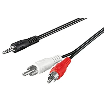 Imagen de Wentronic 51649 GB 1.5m audio Video cable 3.5 mm Stereo Plug to 2 x RCA 3.5mm Negro de