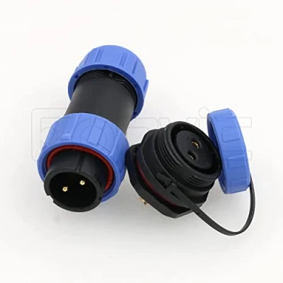 Imagen de Eonvic HE21 Conector de aviación 2 pines para montaje en panel, enchufe macho hembra, conectores IP68 impermeables señal alimentación dispositivos industriales