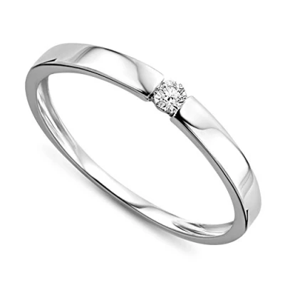 Imagen de Orovi Anillo de Compromiso en Oro 9 Quilates con Diamante 0.05 ct Blanco, Solitario