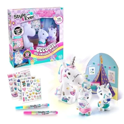 Imagen de Canal Toys Style 4 Ever la Familia Unicornio, Figuras de mamá Unicornio Luminosa y Sus Dos bebés Que Brillan en Oscuridad para Decorar, Deco DIY con Decoraciones Accesorios OFG 287
