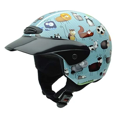 Imagen de NZI 050272G711 Single Jr Graphics Animals Casco de Moto, Talla 50 51 (S)