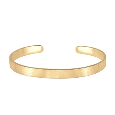 Imagen de Kuzzoi pulsera de Plata ley 925 maciza para hombre, hecha a mano con auténtica mate, básica chapada en oro, 6 mm ancho, 14 g peso, 19 centimeters,