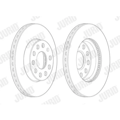 Imagen de JURID 562990JC 1 Disco de freno 276 24 5 112 ventilado revestido con tornillos SEAT: Leon III Hatchback, ST, SC, VOLKSWAGEN: Golf 7
