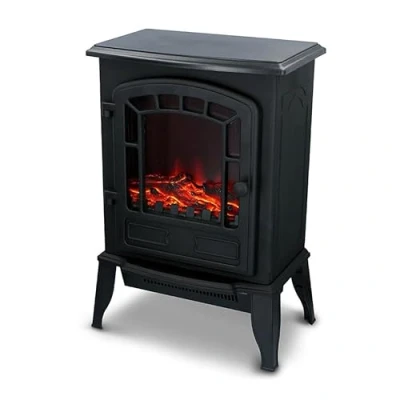 Imagen de Estufa de led 2000w, Chimenea Negra/Blanca con Efecto Llama, Regulable