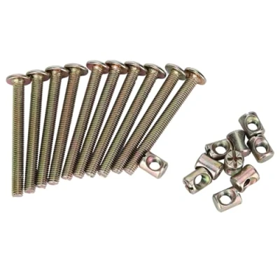Imagen de 10 unids M6 Tornillos de Acero al Carbono Con Tuercas Barril Tuerca Pasador Conector Muebles Sujetador(60mm)