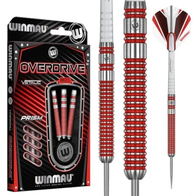 Imagen de WINMAU Overdrive Set de Dardos Punta Acero Tungsteno 23g con Prism Vuelos and Ejes (Tallos)