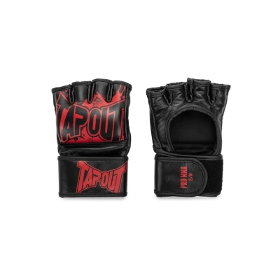 Imagen de Tapout MMA 960005 Pro Fight Guantes de Piel (1 par), Color Negro y Rojo