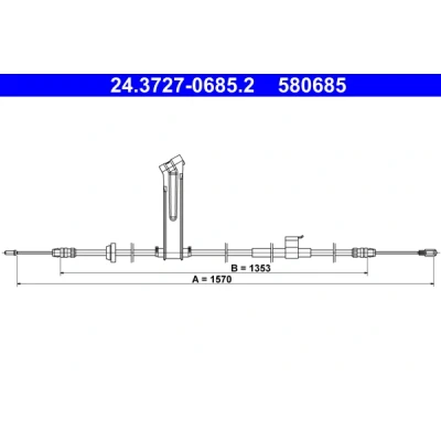 Imagen de ATE 24.3727 0685.2 Cable de Freno Mano 1570