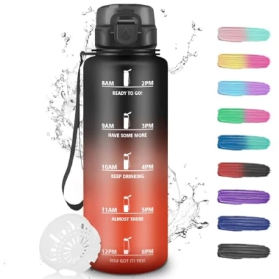 Imagen de Botella de Agua, Agua Deporte 500ml, Prueba Fugas, Niños, Apertura con un Solo Botón, Cantimplora para Adulto, Gimnasio, Escuela, Oficina, Bicicleta Infusión