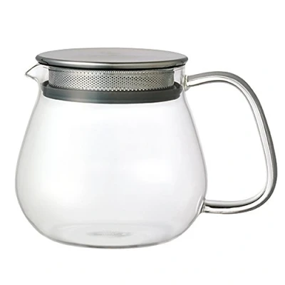 Imagen de Kinto Unitea Tetera One Touch 460 ml Resistente al calor de vidrio con filtro y tapa acero inoxidable