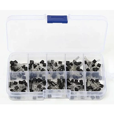 Imagen de Fasizi 10Values BC327 BC558 Kit surtido de transistores potencia (200 unidades, incluye caja plástico transparente)