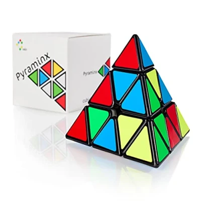 Imagen de CUBIDI Cubo Triangular Pyraminx, La pirámide del de Magico Triangulo, Emocionante Rompecabezas para Niños Sin Pegatina Pieza, Piramide Rubik, Ideal Navidad, Pascua, Fiestas Cumpleaños