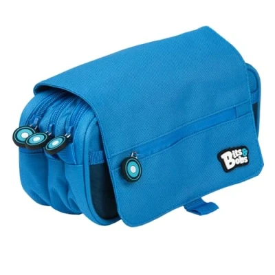 Imagen de Grafoplás Bits &amp; Bobs, Estuche Escolar Triple con Solapa, 23 cm, Azul